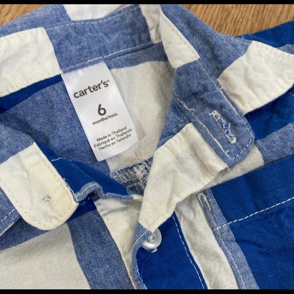 Three Carter’s plaid rompers - Picture 2 of 4